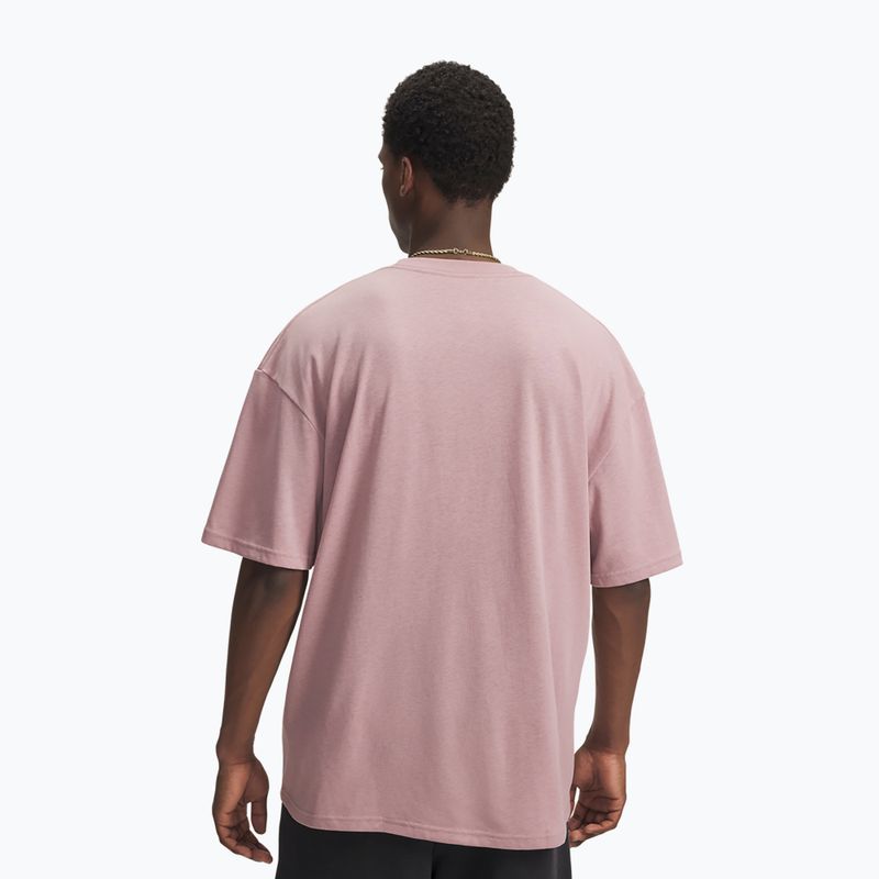 Men's T-shirt Under Armour Woven Label Heavyweight tourmaline pink/black 2