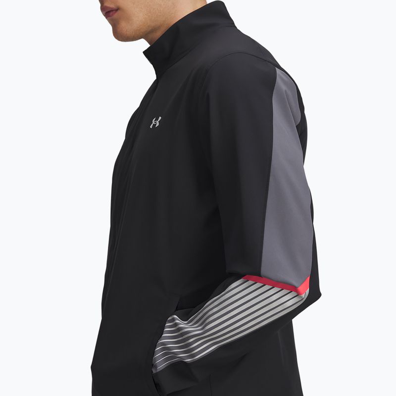 Men's running jacket Under Armour Velociti Storm black/castlerock/reflective 3