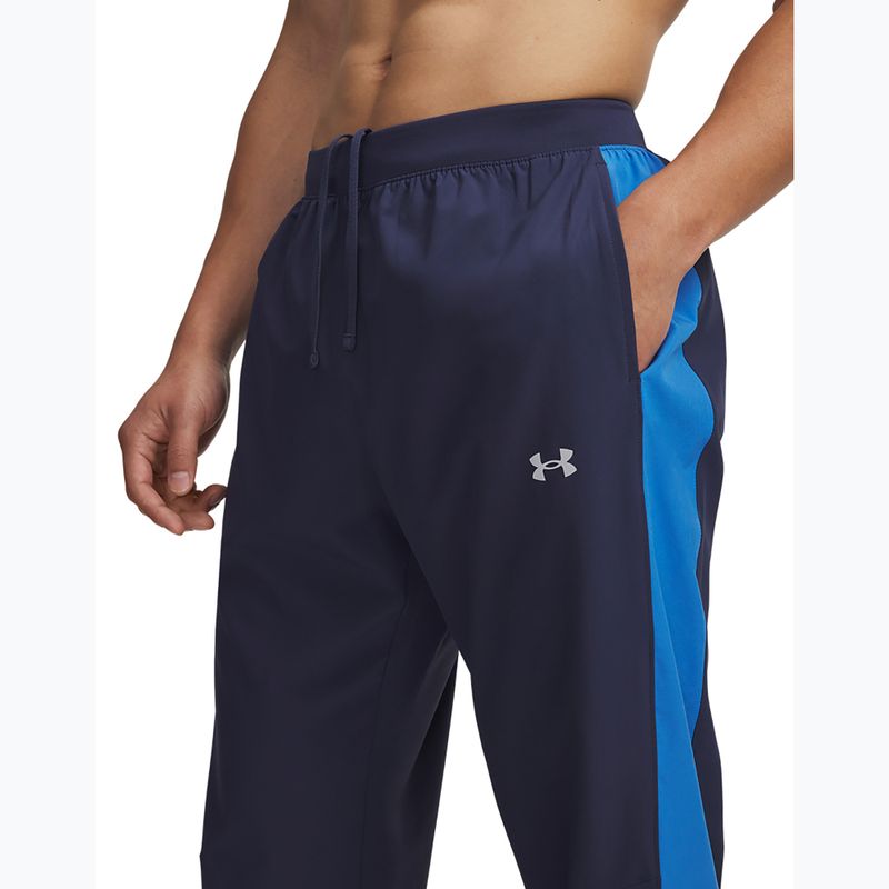 Men's running trousers Under Armour Velociti Storm washed navy/blue atlantis/reflective 4