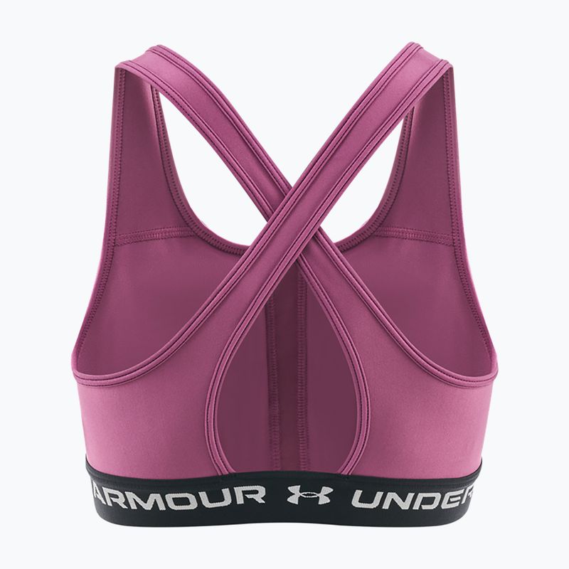 Training bra Under Armour Crossback Mid fuchsia dusk/black/white 2
