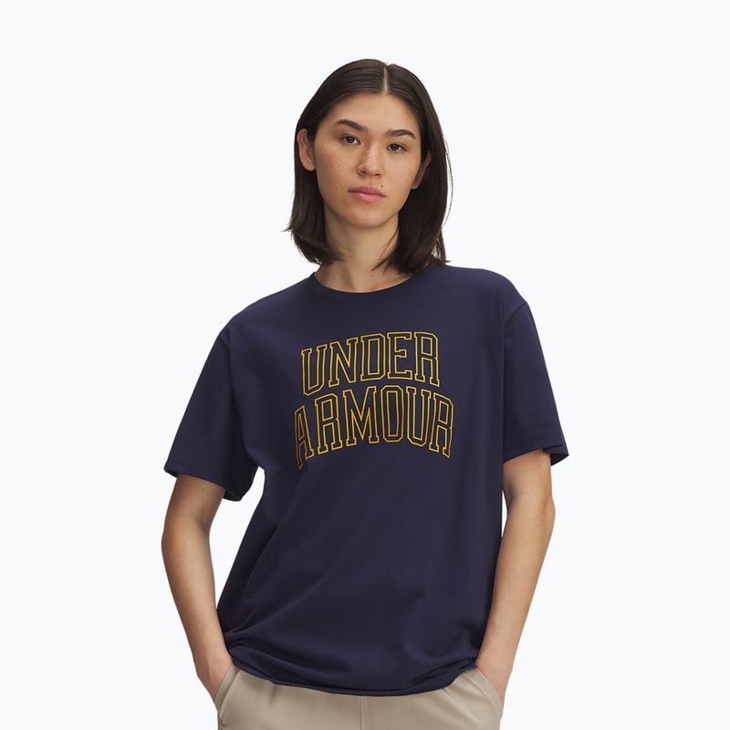 Women's training T-shirt Under Armour Rival Campus midnight navy/gold league