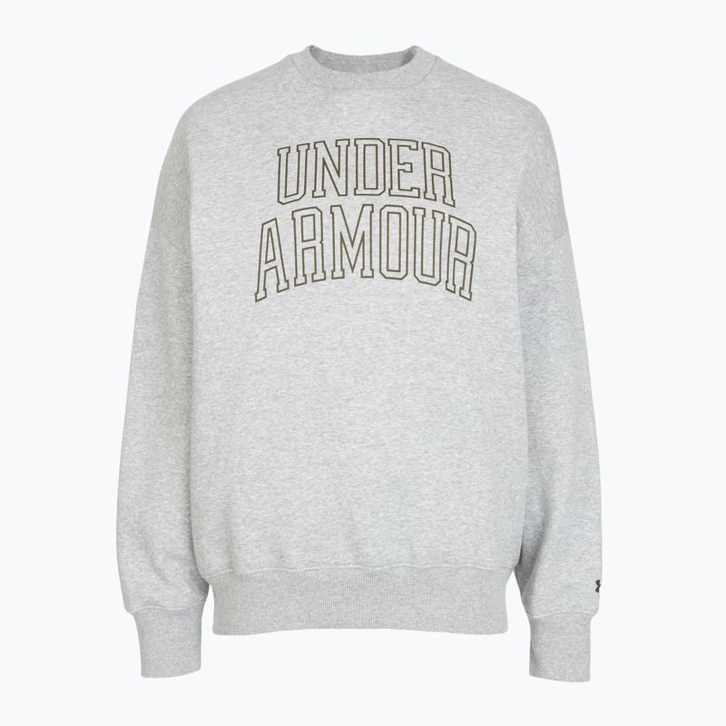Women's sweatshirt Under Armour Rival Fleece Varsity Crew halo gray light heather/expedition green 3
