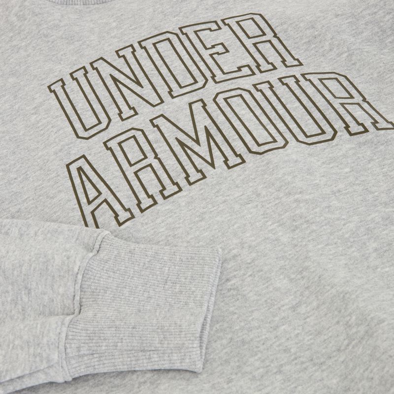 Women's sweatshirt Under Armour Rival Fleece Varsity Crew halo gray light heather/expedition green 5