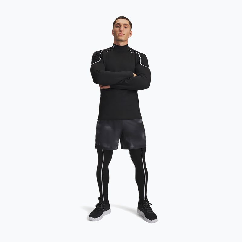 Men's leggings Under Armour Cold Weather Grid black/white/white 2
