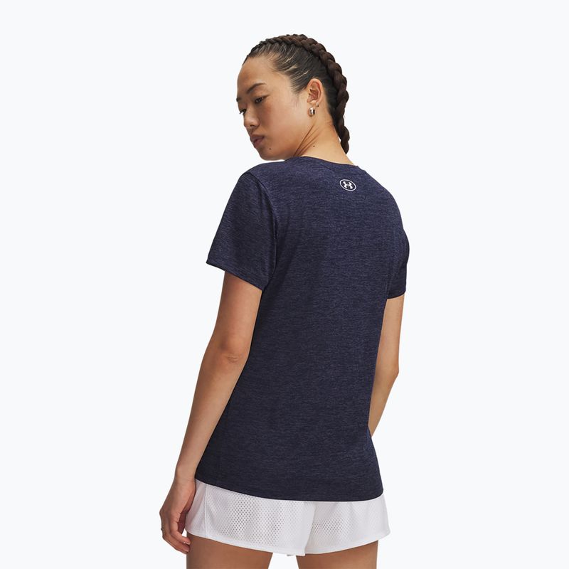 Women's training T-shirt Under Armour Tech Twist midnight navy/white 2