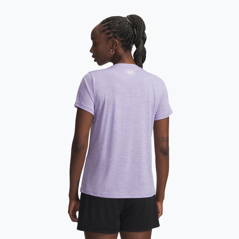 Women's training T-shirt Under Armour Tech V-Twist transparent/white 2