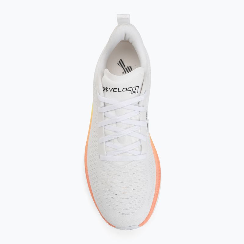 Women's running shoes Under Armour Velociti SPD white/orange bloc/metallic silver 5