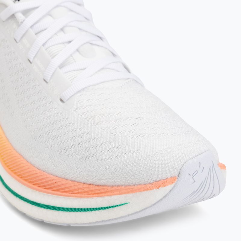 Women's running shoes Under Armour Velociti SPD white/orange bloc/metallic silver 7
