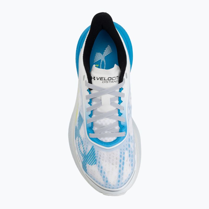 Women's running shoes Under Armour Velociti Distance white/orange bloc/metallic silver 5