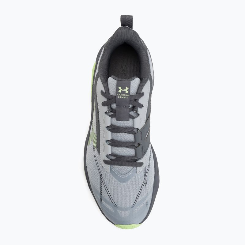 Men's training shoes Under Armour Charged Commit TR 5 mod gray/castlerock/lumos lime 5