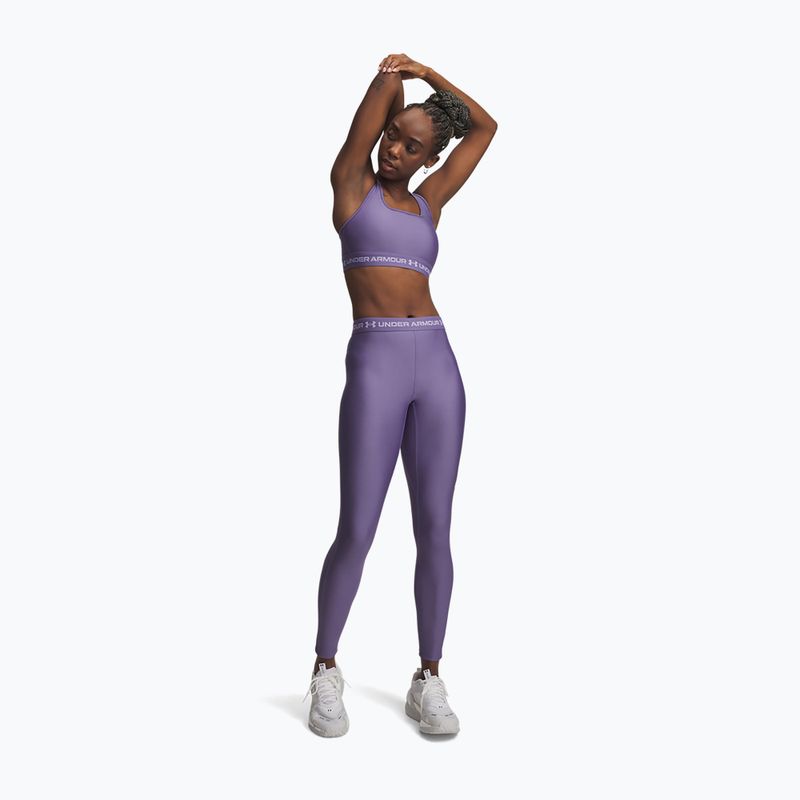 Women's training leggings Under Armour HeatGear purple luxe/purple crest 2