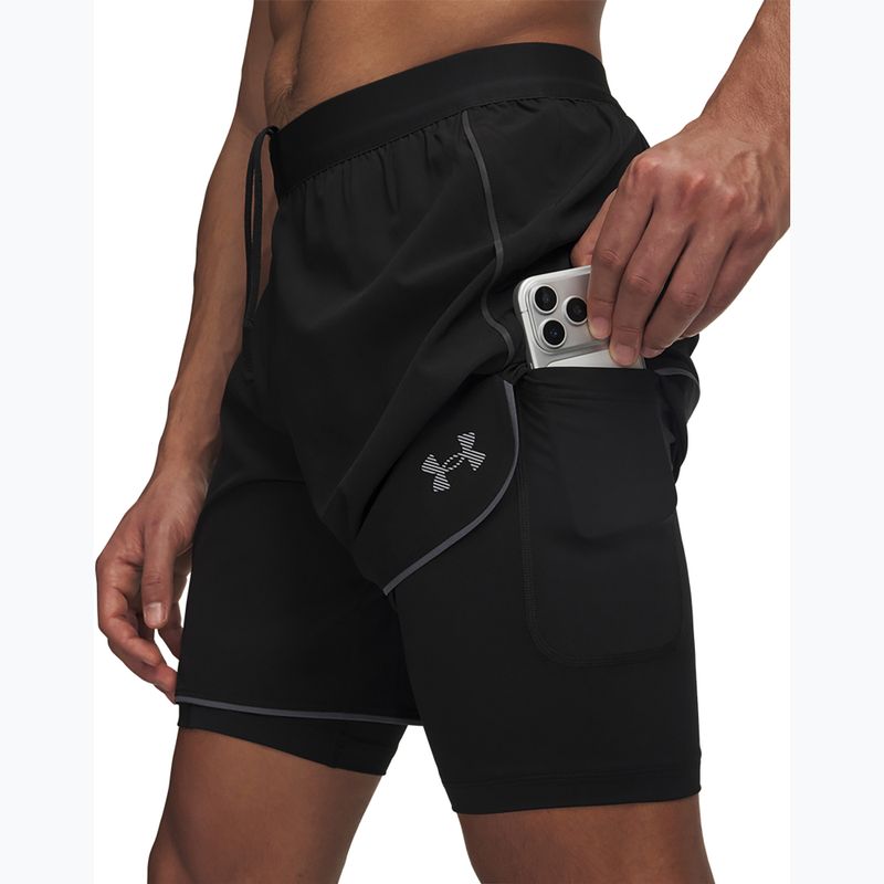 Men's running shorts Under Armour Velociti Pro 2IN1 Shorts ultimate black/reflective 4