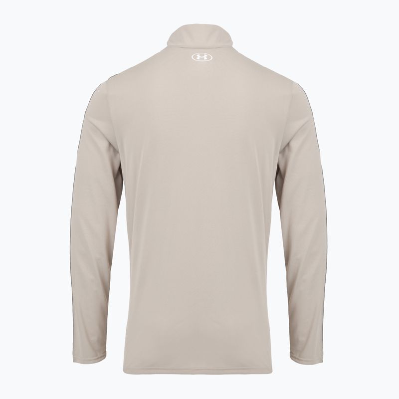 Men's sweatshirt Under Armour Tech Taping 1/2 Zip timberwolf taupe/black/white 2