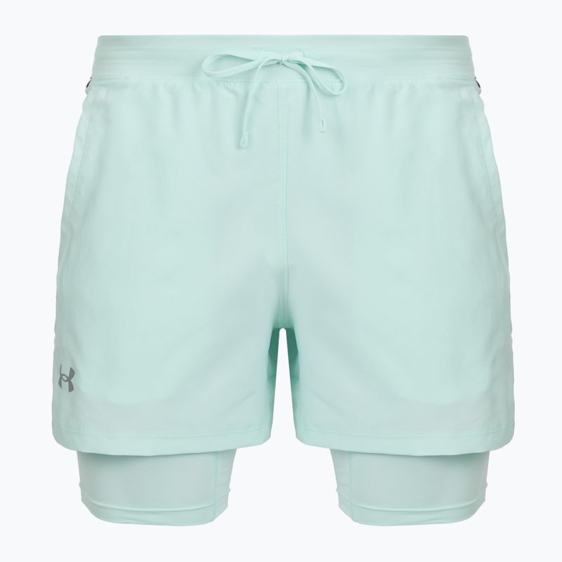 Men's running shorts Under Armour Launch 5" 2IN1 refresh mint/castlerock