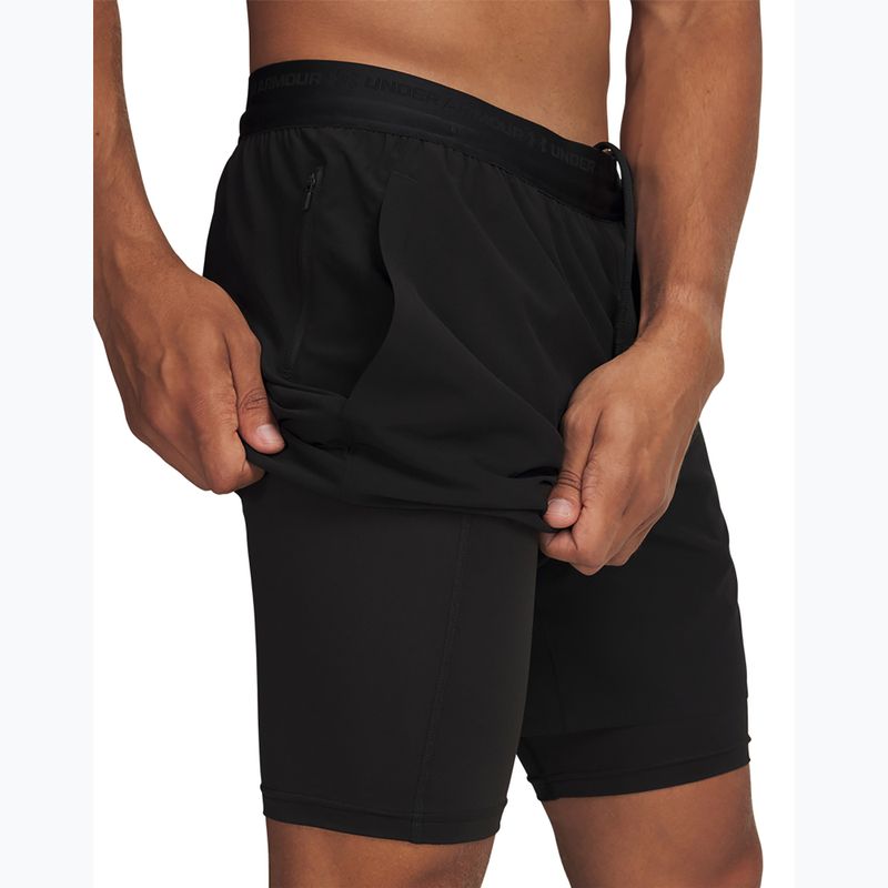 Men's training shorts Under Armour Vanish Elite 2IN1 Shorts ultimate black/ultimate black/ultimate black 4