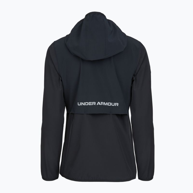 Women's running jacket Under Armour Velociti Pro Storm black/black/metallic silver 2