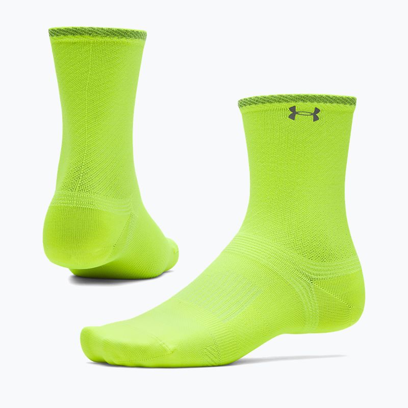 Socks Under Armour Velociti Lite Crew high vis yellow/high vis yellow/white 3