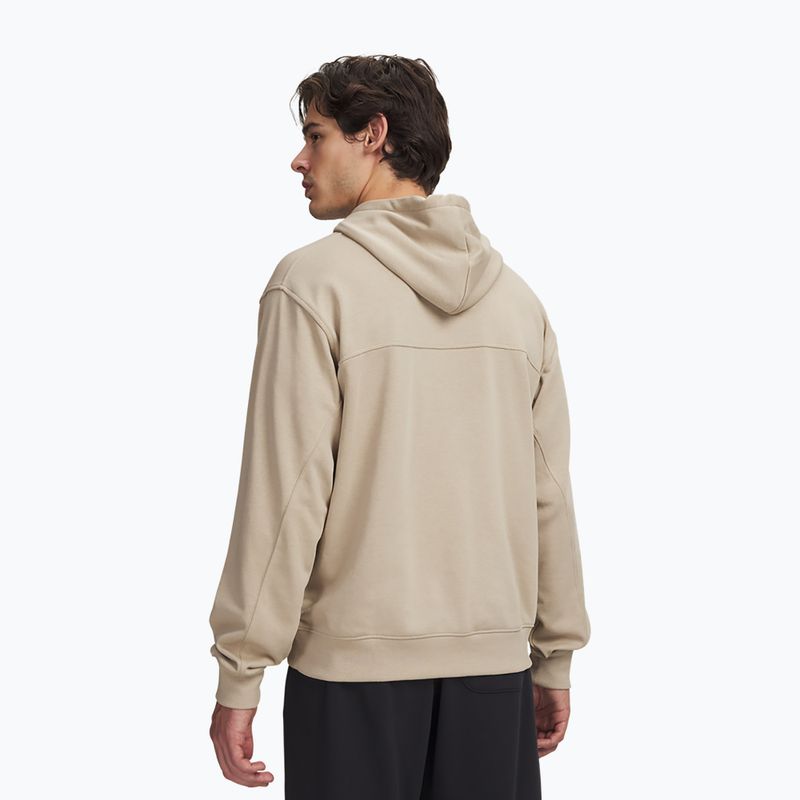 Men's sweatshirt Under Armour Rival LW Hoodie city khaki/black 2