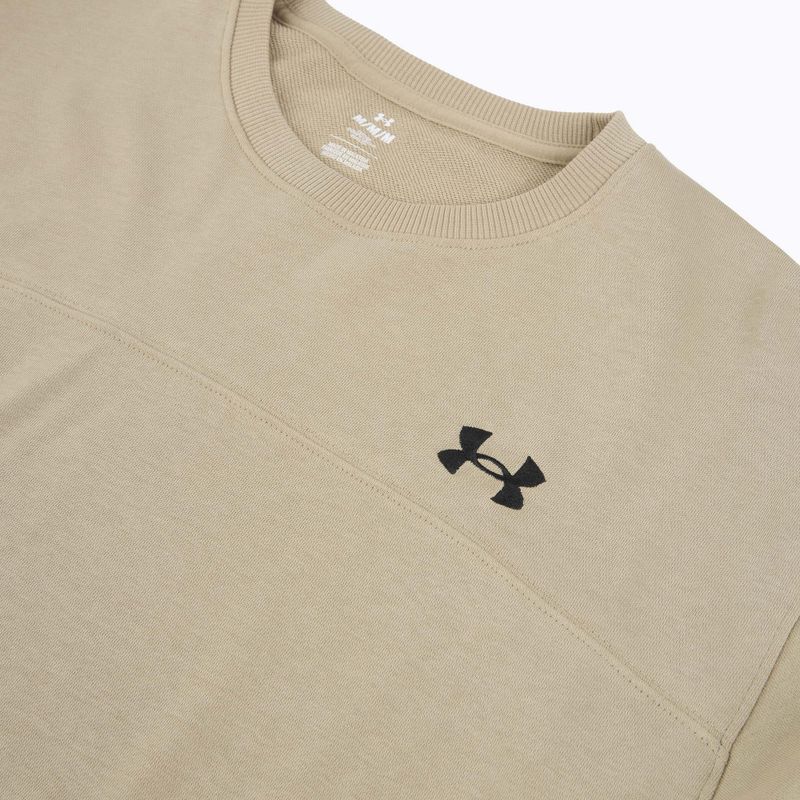 Men's sweatshirt Under Armour Rival LW Crew city khaki/black 3