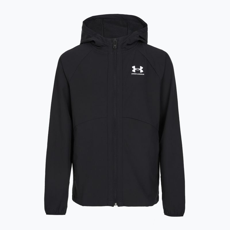 Children's sports jacket Under Armour Vibe Woven Windbreaker Jacket black/white