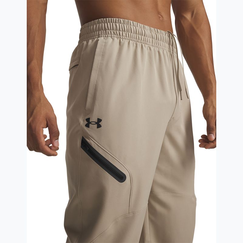 Men's training trousers Under Armour Unstoppable Joggers city khaki/black 4