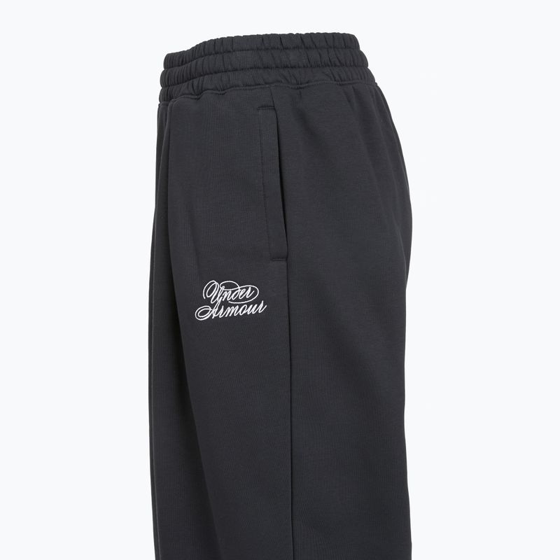 Women's trousers Under Armour Rival Fleece Script black/white 3