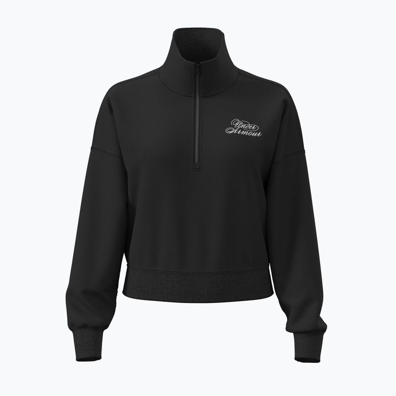 Women's sweatshirt Under Armour Rival Fleece Script HZ black/white 2