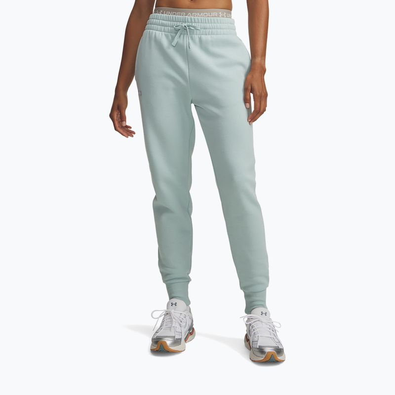 Women's trousers Under Armour Rival Fleece Joggers enamel blue/white
