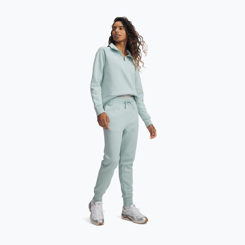 Women's trousers Under Armour Rival Fleece Joggers enamel blue/white 2