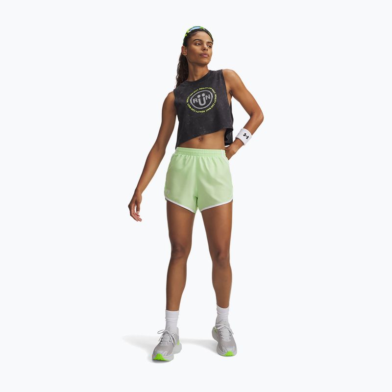 Women's running shorts Under Armour Fly By 3" lumos lime/white 2