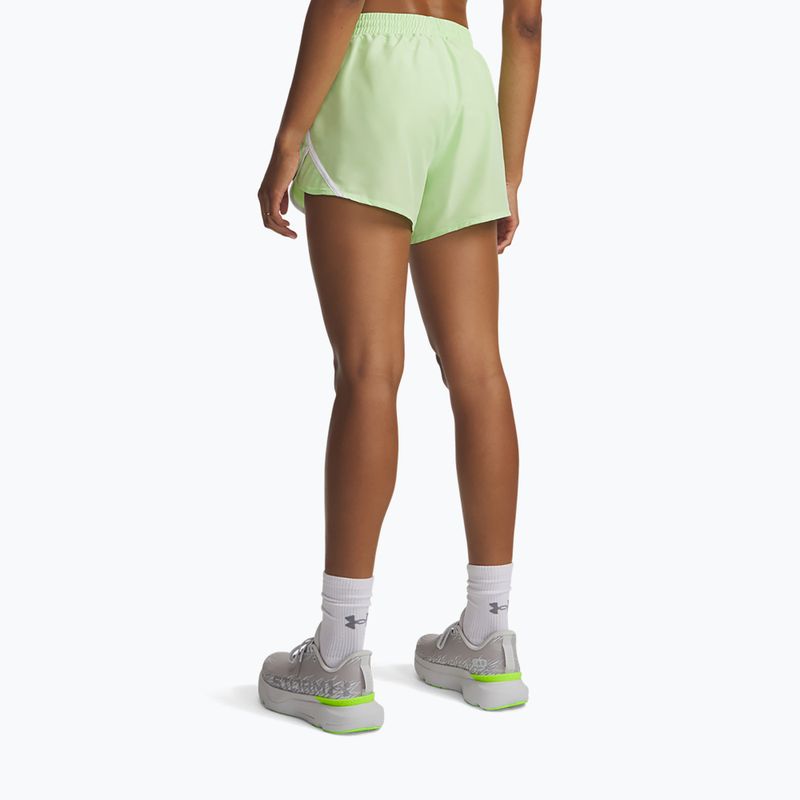Women's running shorts Under Armour Fly By 3" lumos lime/white 3