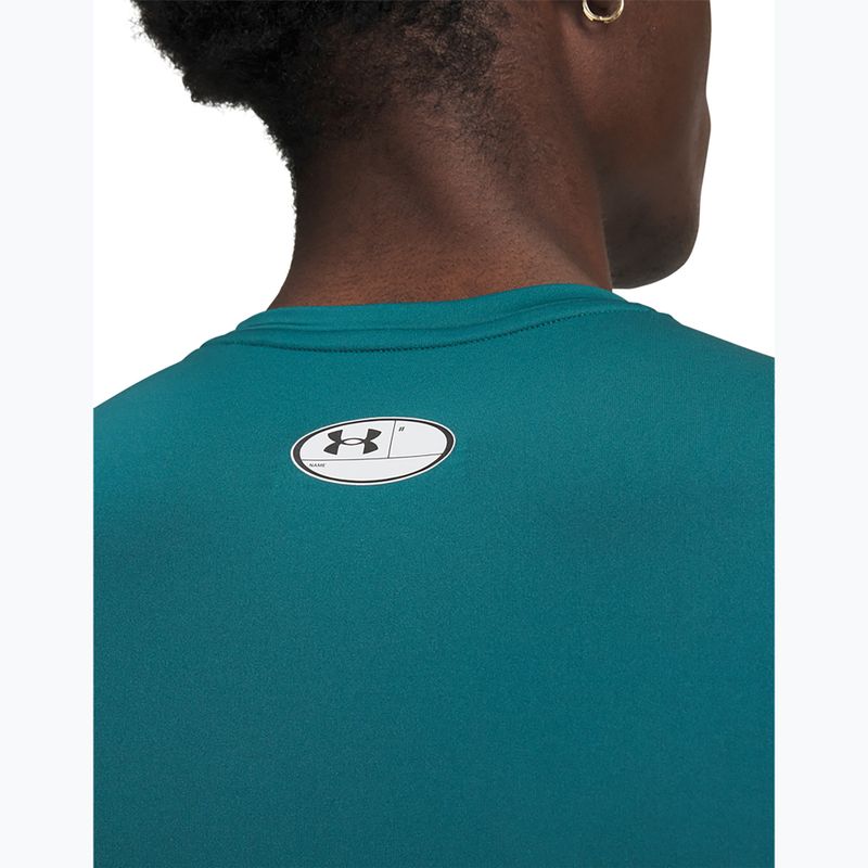 Men's training T-shirt Under Armour HG Armour Comp rack green/white 3