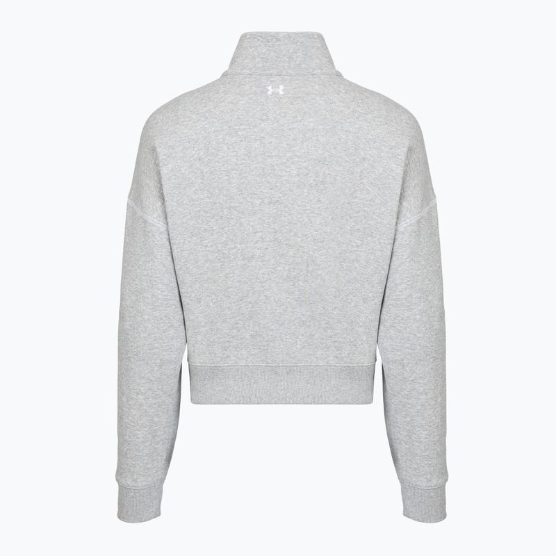 Women's sweatshirt Under Armour Rival Fleece Script HZ mod gray light heather/white 2