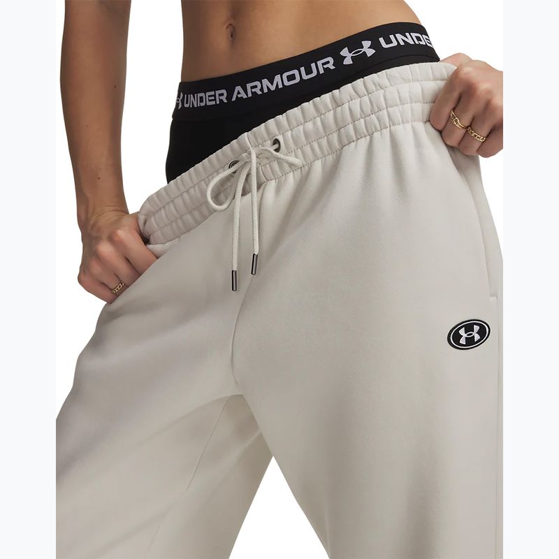Women's trousers Under Armour Icon Fleece Nov Jogger summit white/white 4