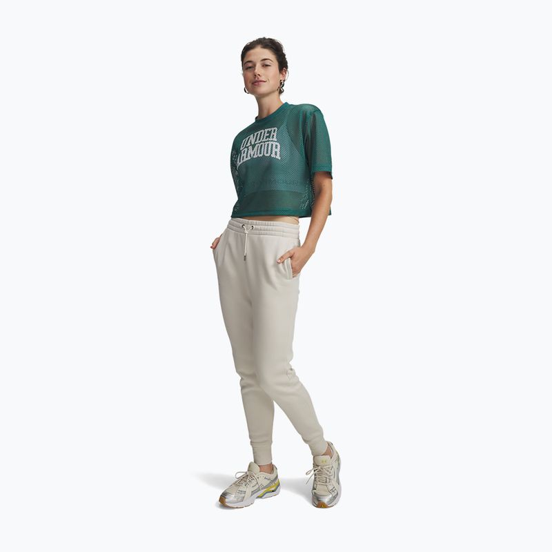 Women's trousers Under Armour Icon Fleece Jogger summit white/white 2
