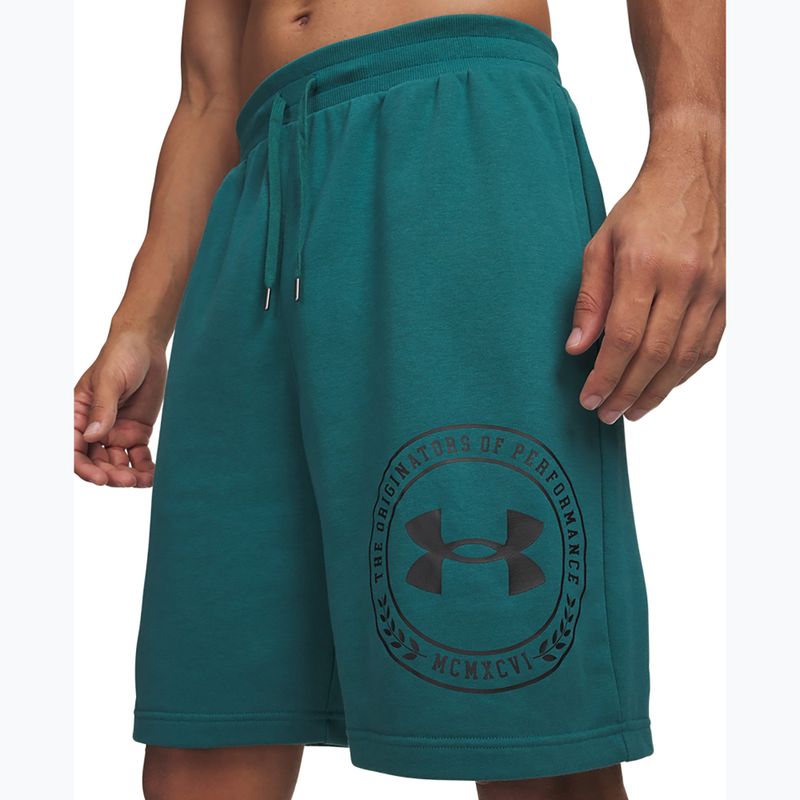 Men's training shorts Under Armour Rival LW Graphic rack green/black 4