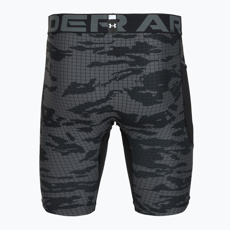 Men's training shorts Under Armour HG Printed Long Short black/castlerock/white 2