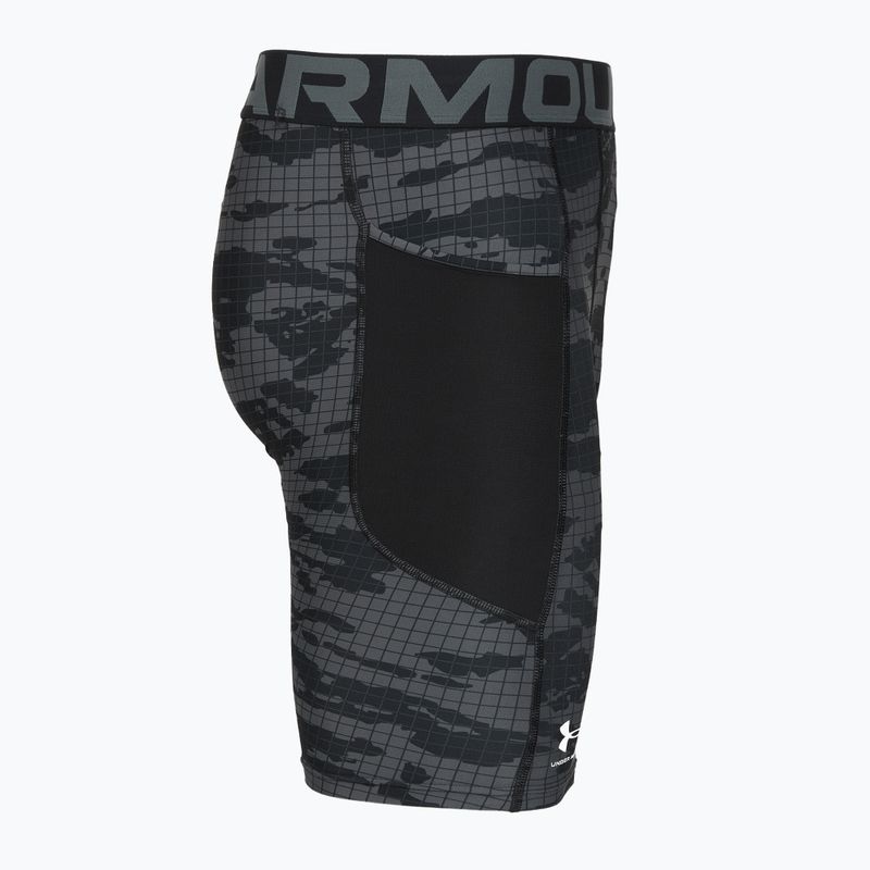 Men's training shorts Under Armour HG Printed Long Short black/castlerock/white 3