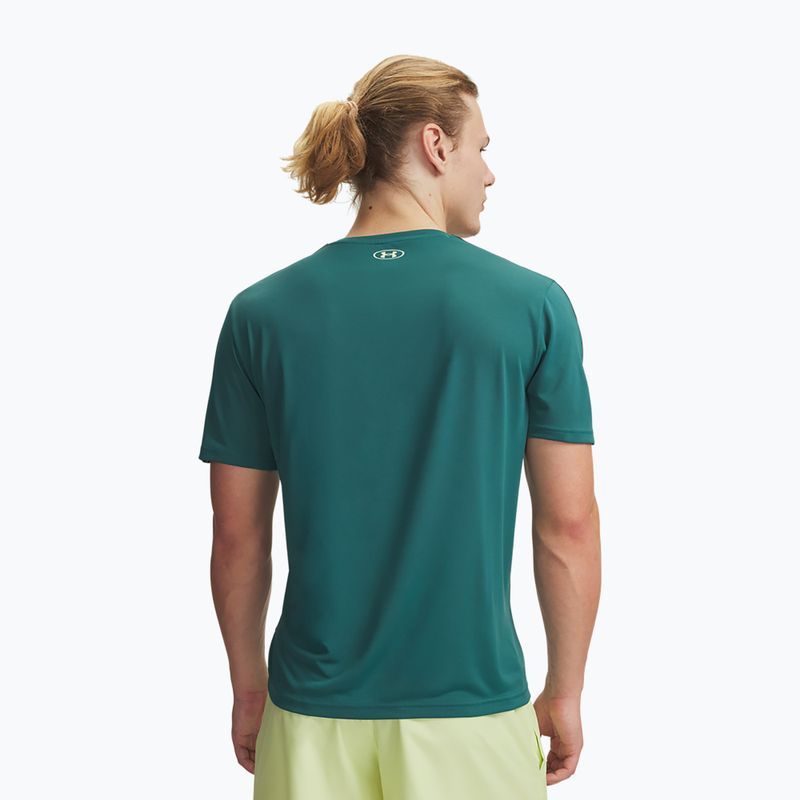 Men's training T-shirt Under Armour Tech Taping rack green/fade green 2