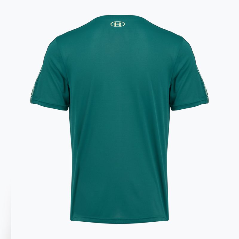 Men's training T-shirt Under Armour Tech Taping rack green/fade green 5