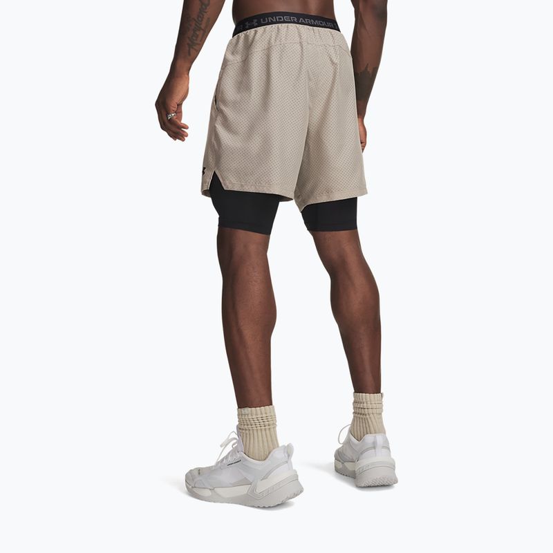 Men's training shorts Under Armour Vanish Woven 2.0 2IN1 Shorts timberwolf taupe/black 3