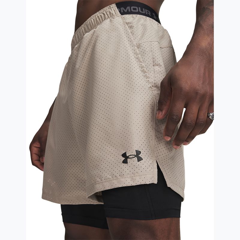 Men's training shorts Under Armour Vanish Woven 2.0 2IN1 Shorts timberwolf taupe/black 4