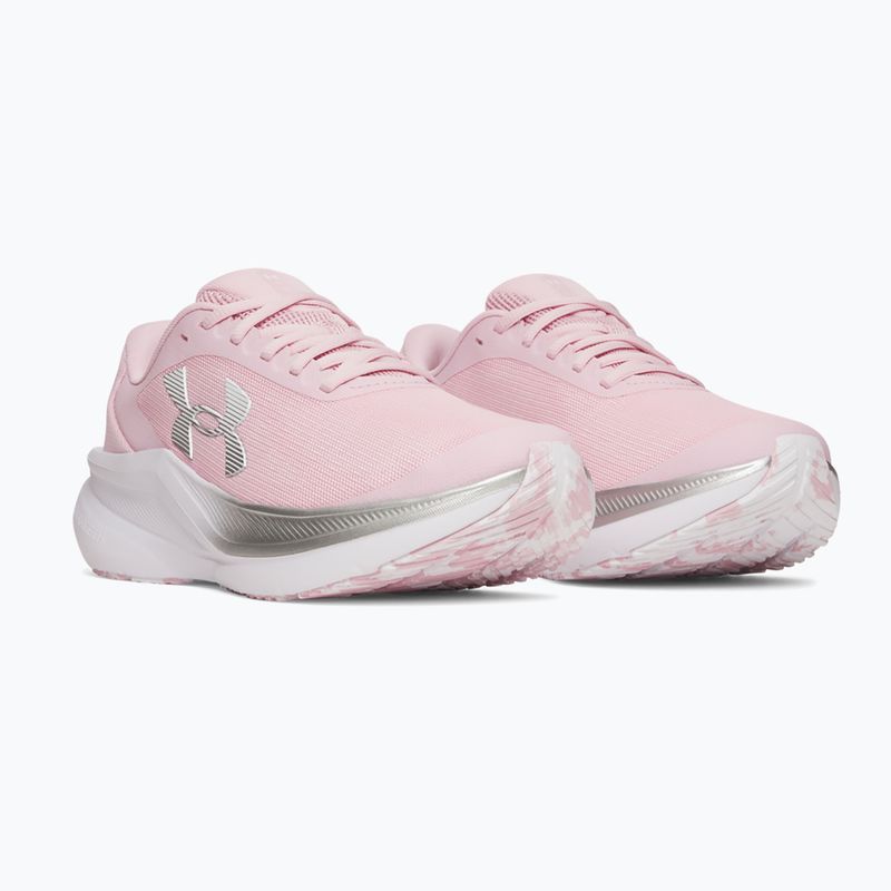 Women's running shoes Under Armour Chase prime pink/metallic silver/white 2