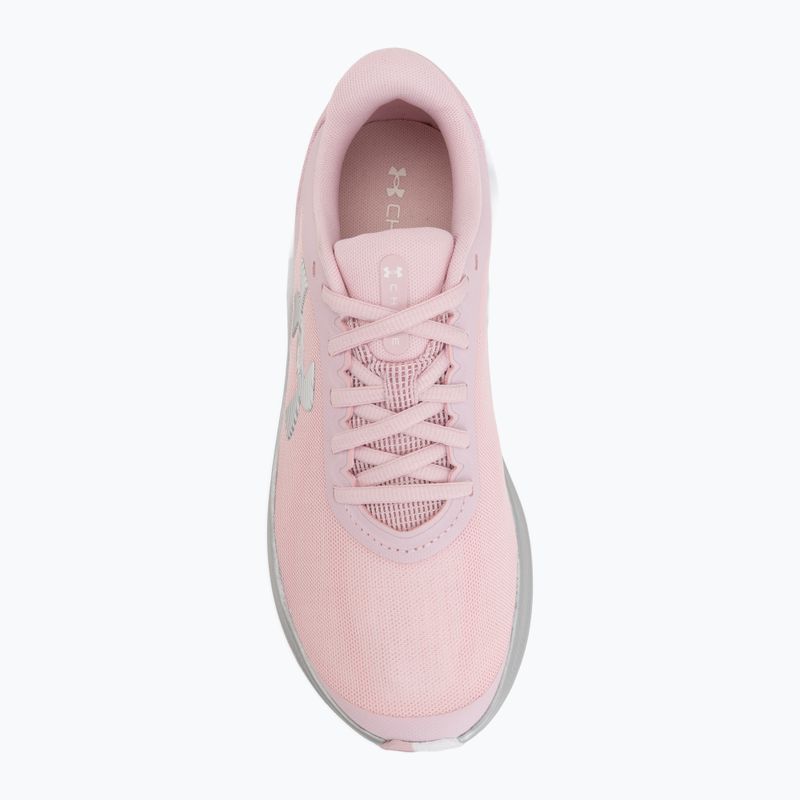 Women's running shoes Under Armour Chase prime pink/metallic silver/white 5