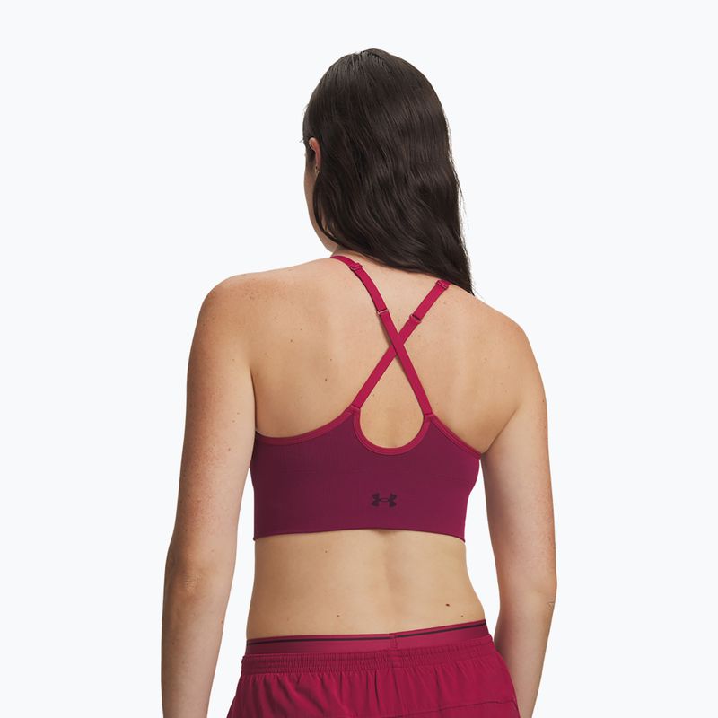 Training bra Under Armour Vanish Seamless Low claret/ox blood 2