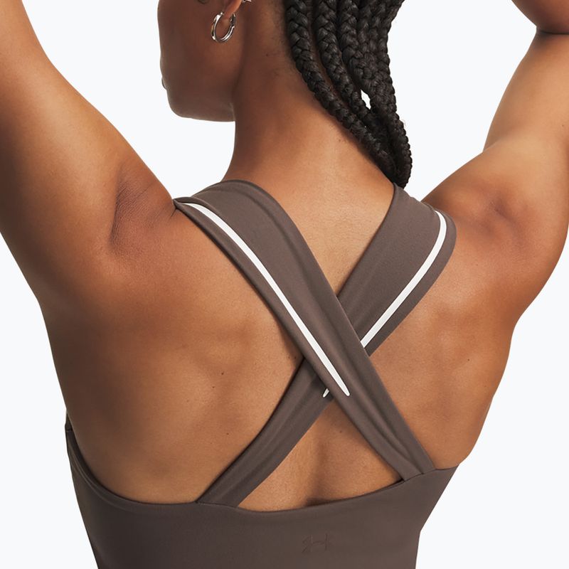 Women's training shirt Under Armour Meridian Contour Tank peppercorn/white/peppercorn 3