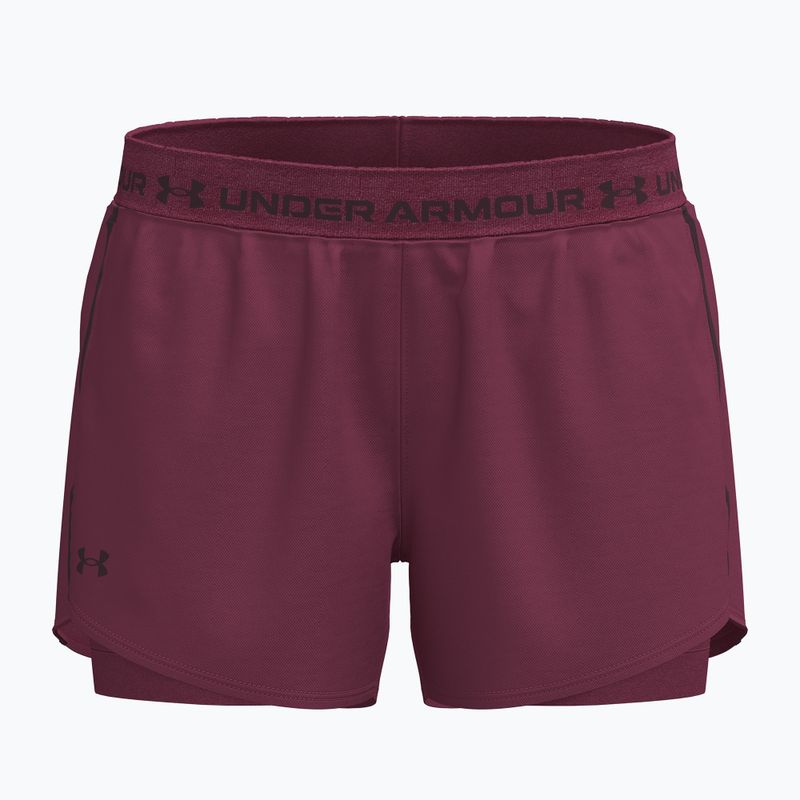Women's training shorts Under Armour Tech Play Up 2IN1 Shorts claret/claret/ox blood