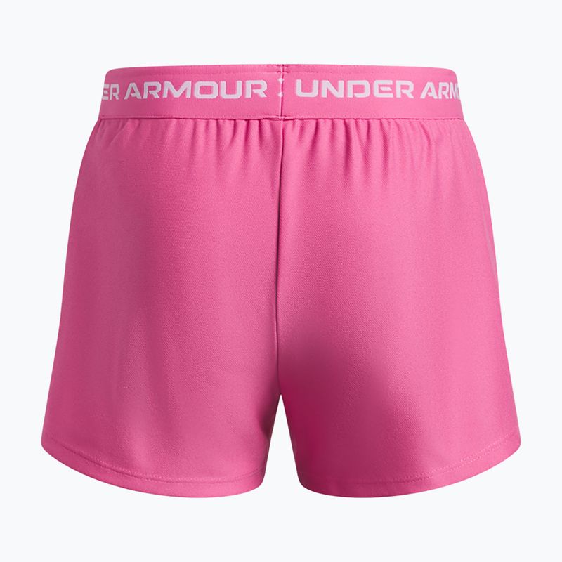 Children's training shorts Under Armour UA Tech Play Up 2IN1 Shorts pink frenzy/white 2