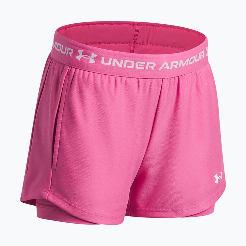 Children's training shorts Under Armour UA Tech Play Up 2IN1 Shorts pink frenzy/white 3