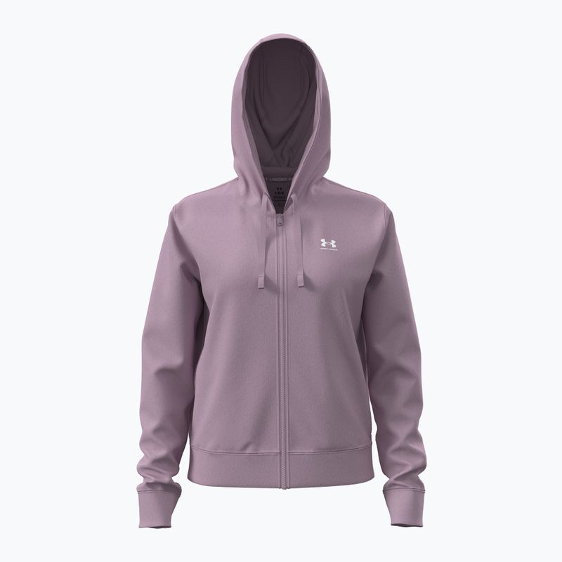 Women's sweatshirt Under Armour Sport Terry FZ mauve pink/white 4